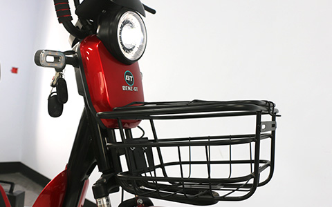 Electric Bike | Headlight & Front Basket Feature electric bicycle front headlight and durable metal basket, bright LED light for safe night commuting