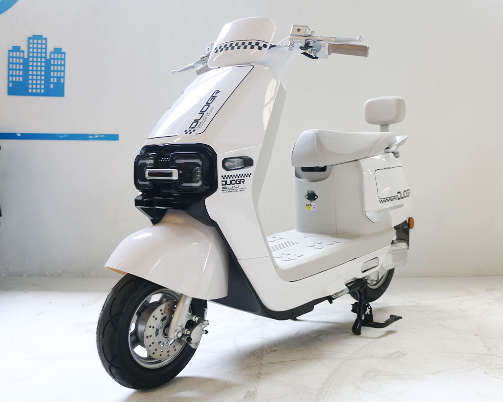 White Electric Scooter | Side View electric scooter motorcycle