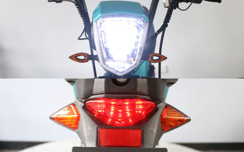 Electric Bicycle | Bright Headlight & Rear Light Component Super bright high-penetration front LED headlight and rear tail lamp set for multifunctional electric scooter bike