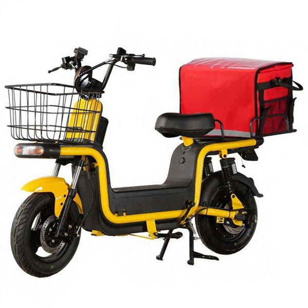 Electric Delivery bicycle with Red Delivery Box