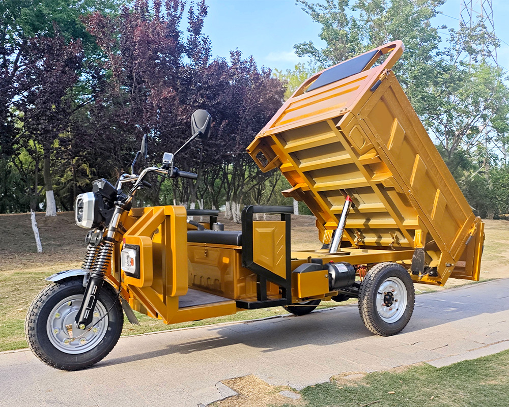 electric cargo tricycle with hydraulic lift