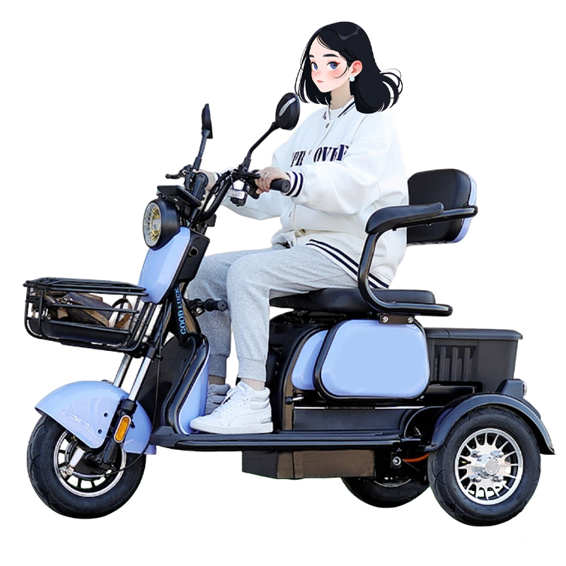 XK Electric Tricycle | Family Commuter 3-Wheel E-Trike with Foldable Baby Seat