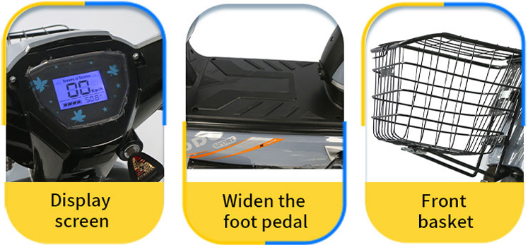 MJ electric city bike foldable rear shelves for extra cargo storage, instantly convertible from seat