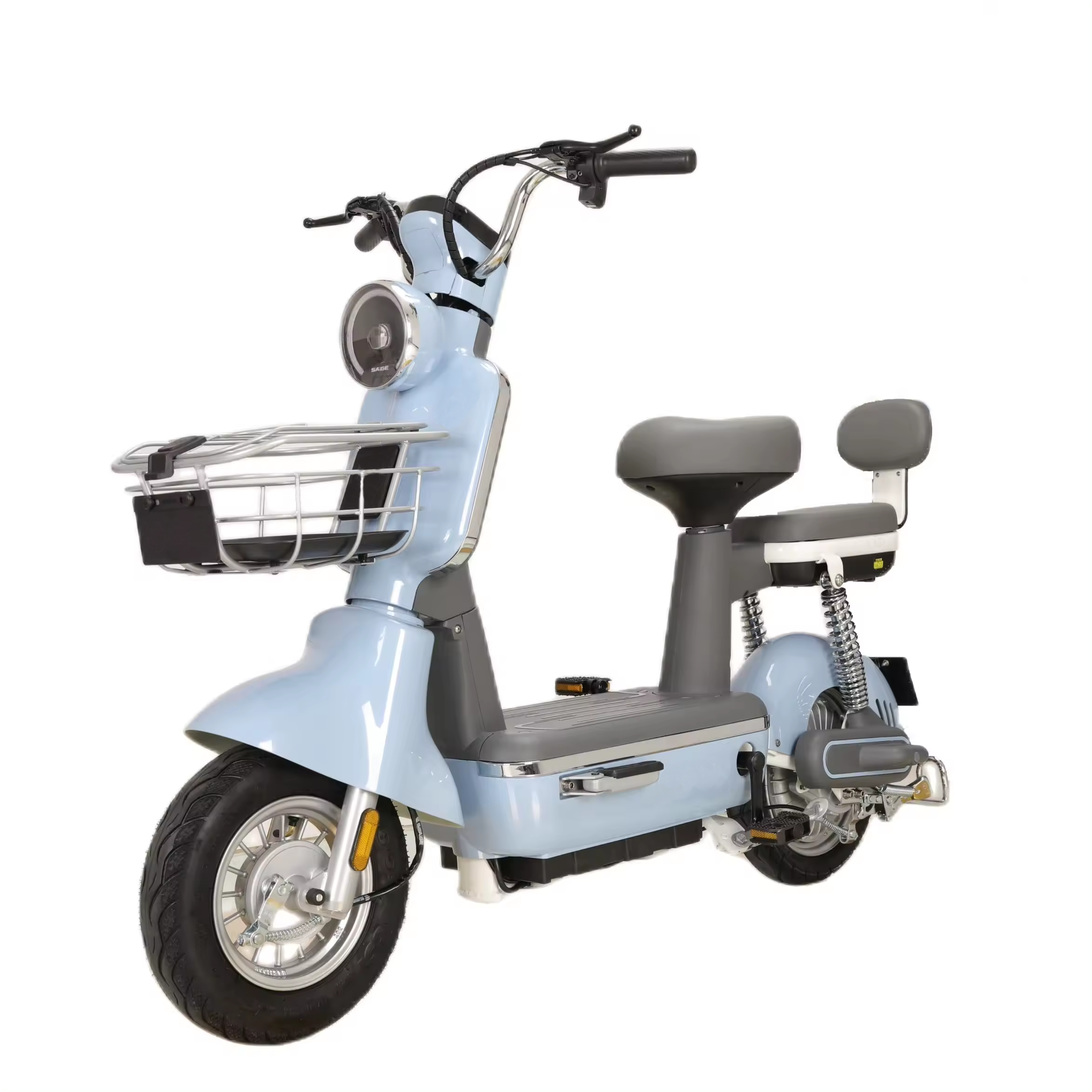 Modern Multi - Color Electric City Bike with Extended Seat & Multiple Features