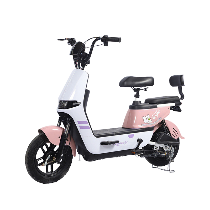 Pink Electric City Bike with Side Moving Light, LED Display and Comfort Seat