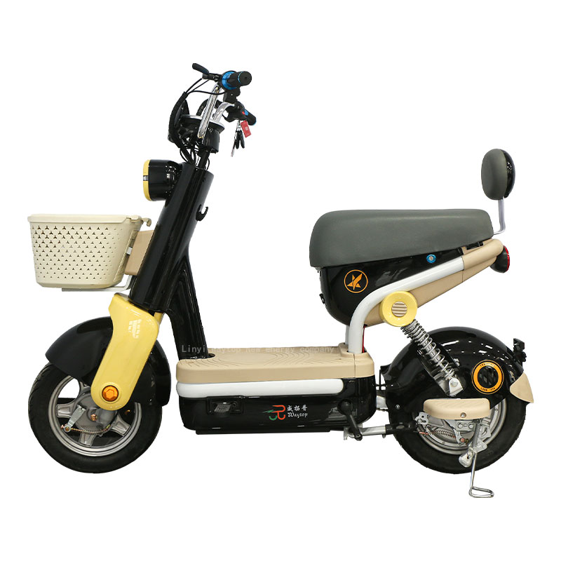 Stylish Yellow & Black Electric City Bike with Extended Seat