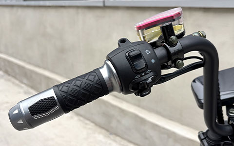 Retro electric moped anti-slip handlebar with multi-function waterproof switches, ergonomic design for comfortable control