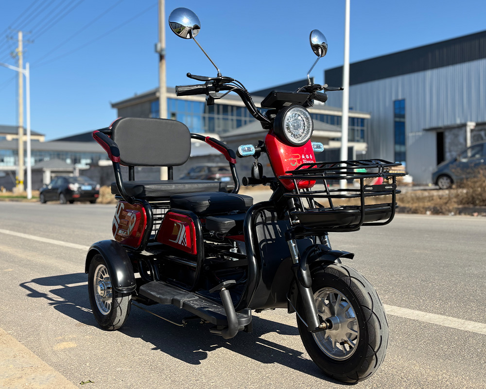 XK electric tricycle comfortable dual seats, ergonomic design for long-distance riding