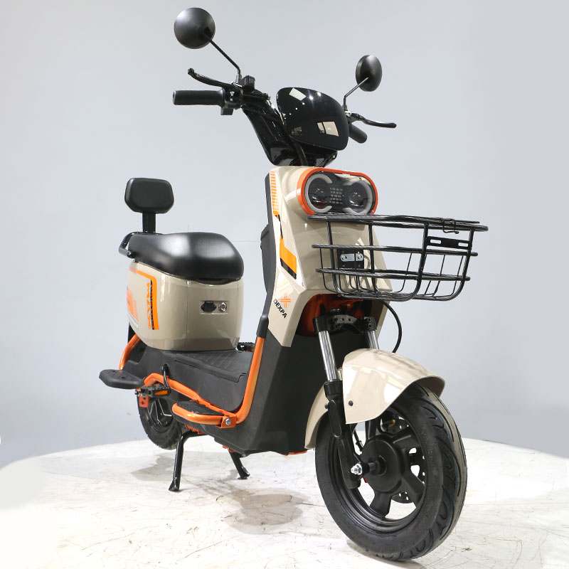 Stylish Dual Headlight Electric Bike | Long Range Commuter E-Bicycle with Storage Basket & Comfort Saddle