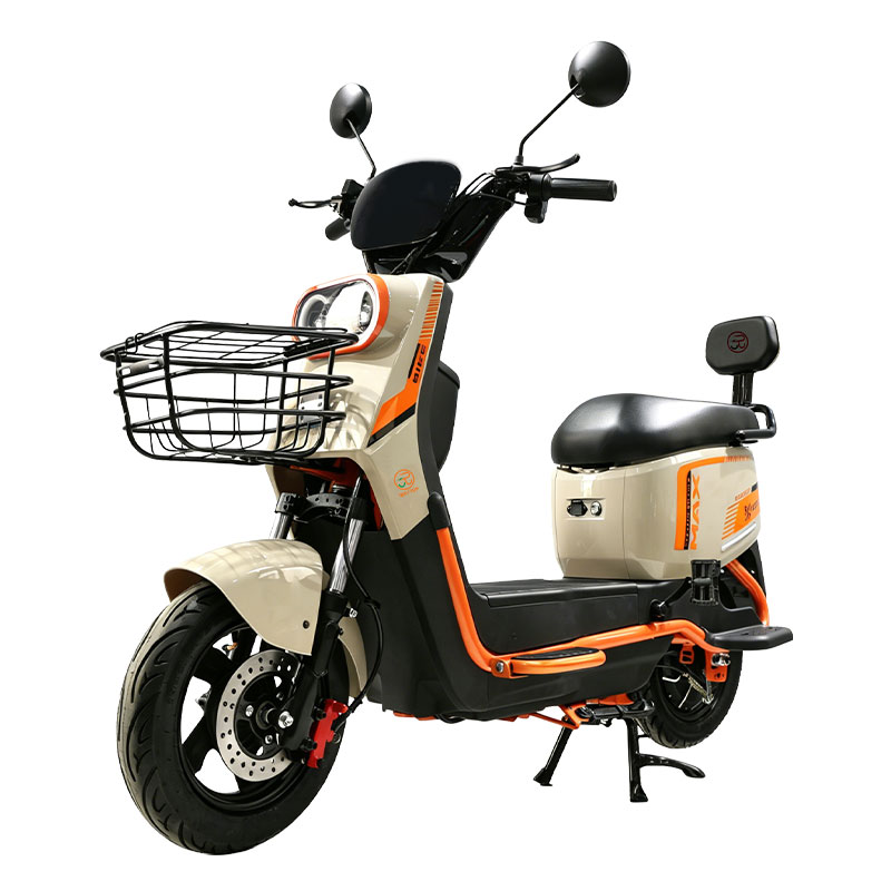 Stylish Dual Headlight Electric Bike | Long Range Commuter E-Bicycle with Storage Basket & Comfort Saddle