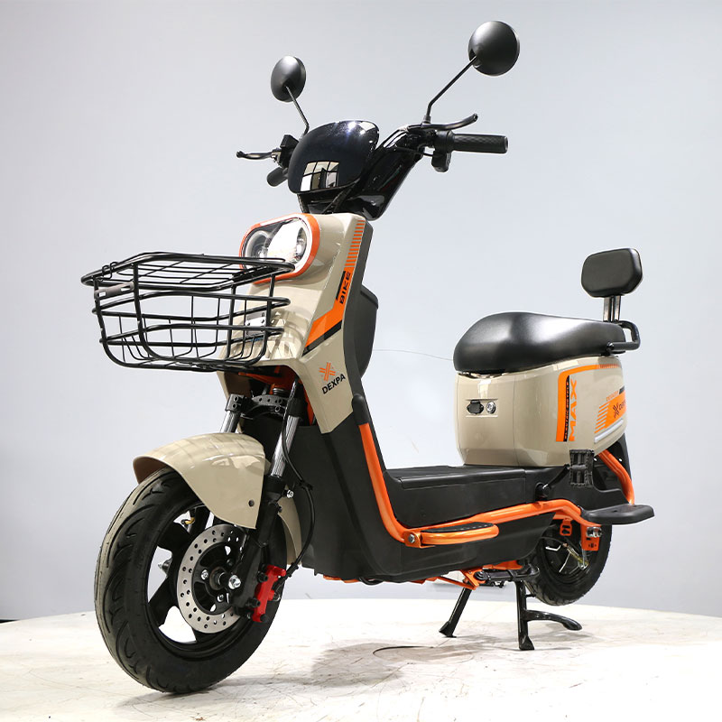 Stylish Dual Headlight Electric Bike | Long Range Commuter E-Bicycle with Storage Basket & Comfort Saddle