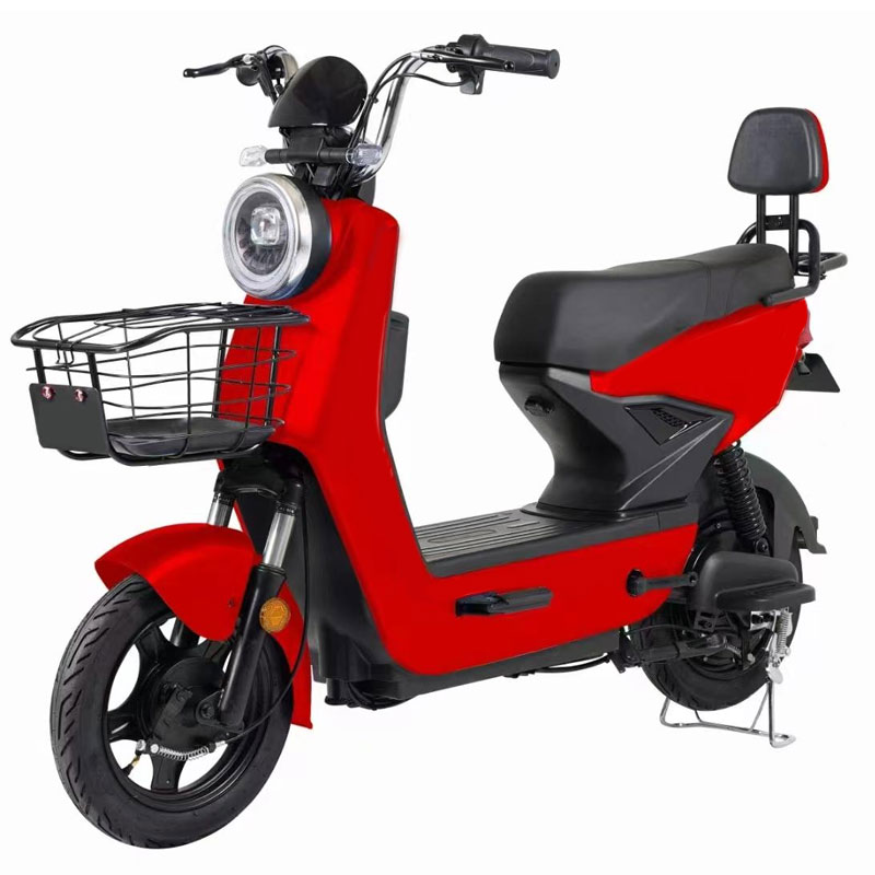 Red Electric Scooter Bike | 48V High Power E-Bicycle with Hydraulic Shock Absorption