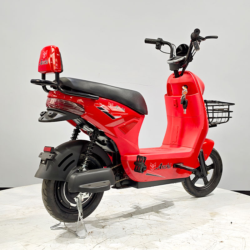 Red Electric Scooter Bike | 48V High Power E-Bicycle with Hydraulic Shock Absorption